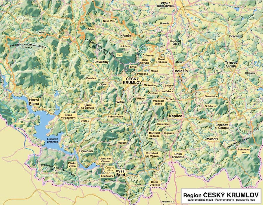 Landkarte der Region Český Krumlov