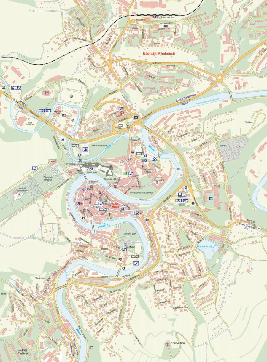 Map of the town Český Krumlov
