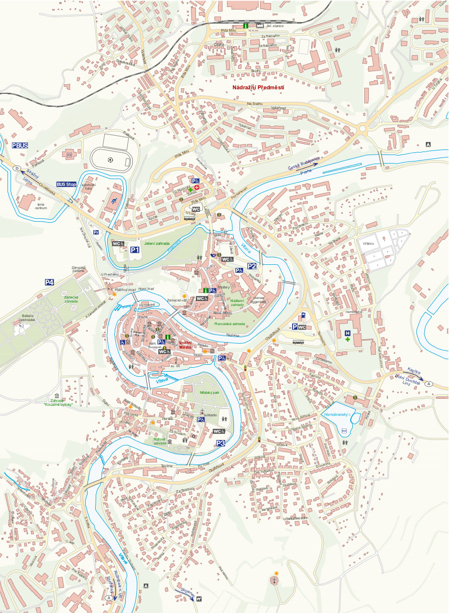Map of the town Český Krumlov